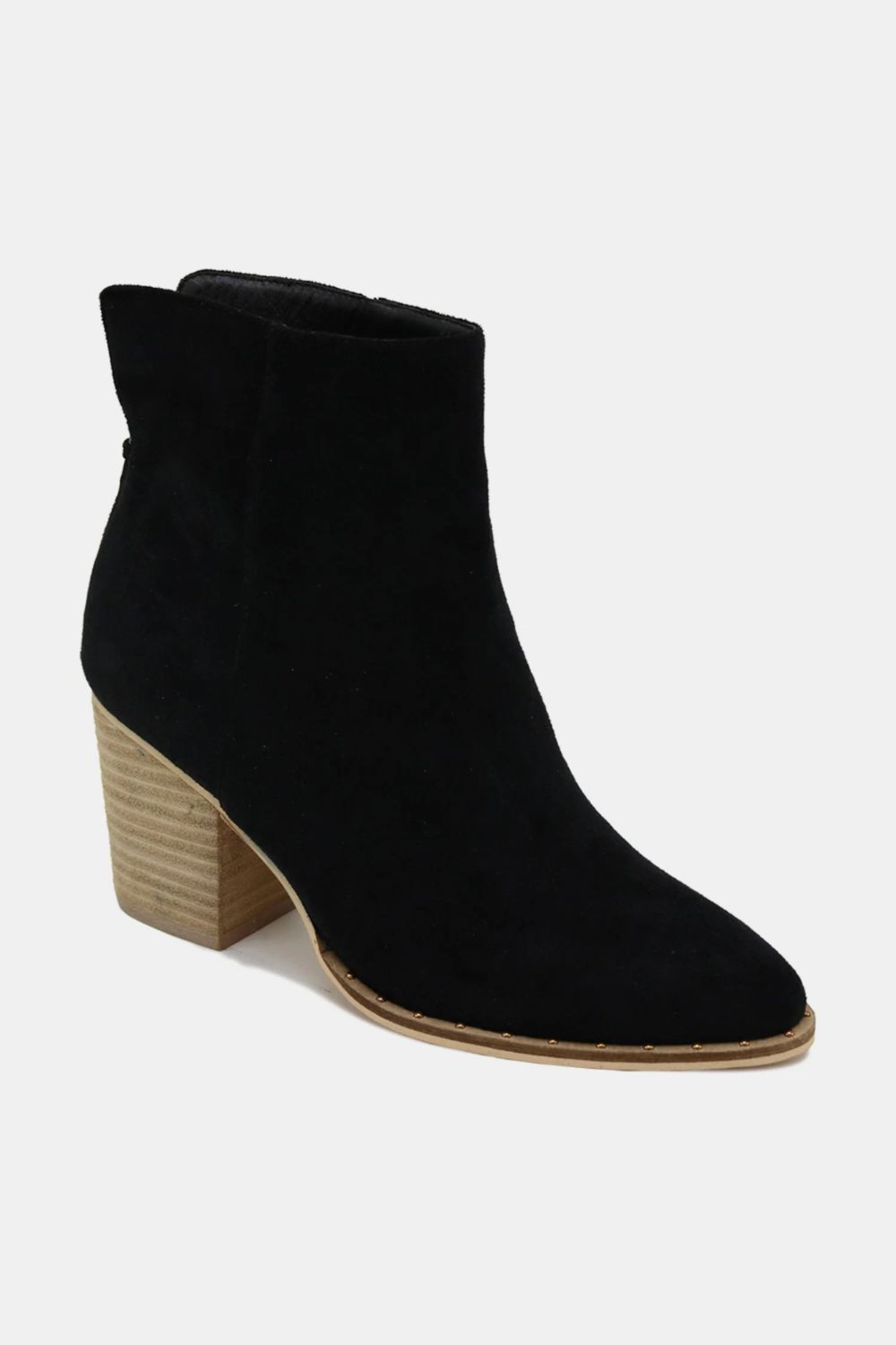 BEAST FASHION - Black Vegan Suede Ankle Booties