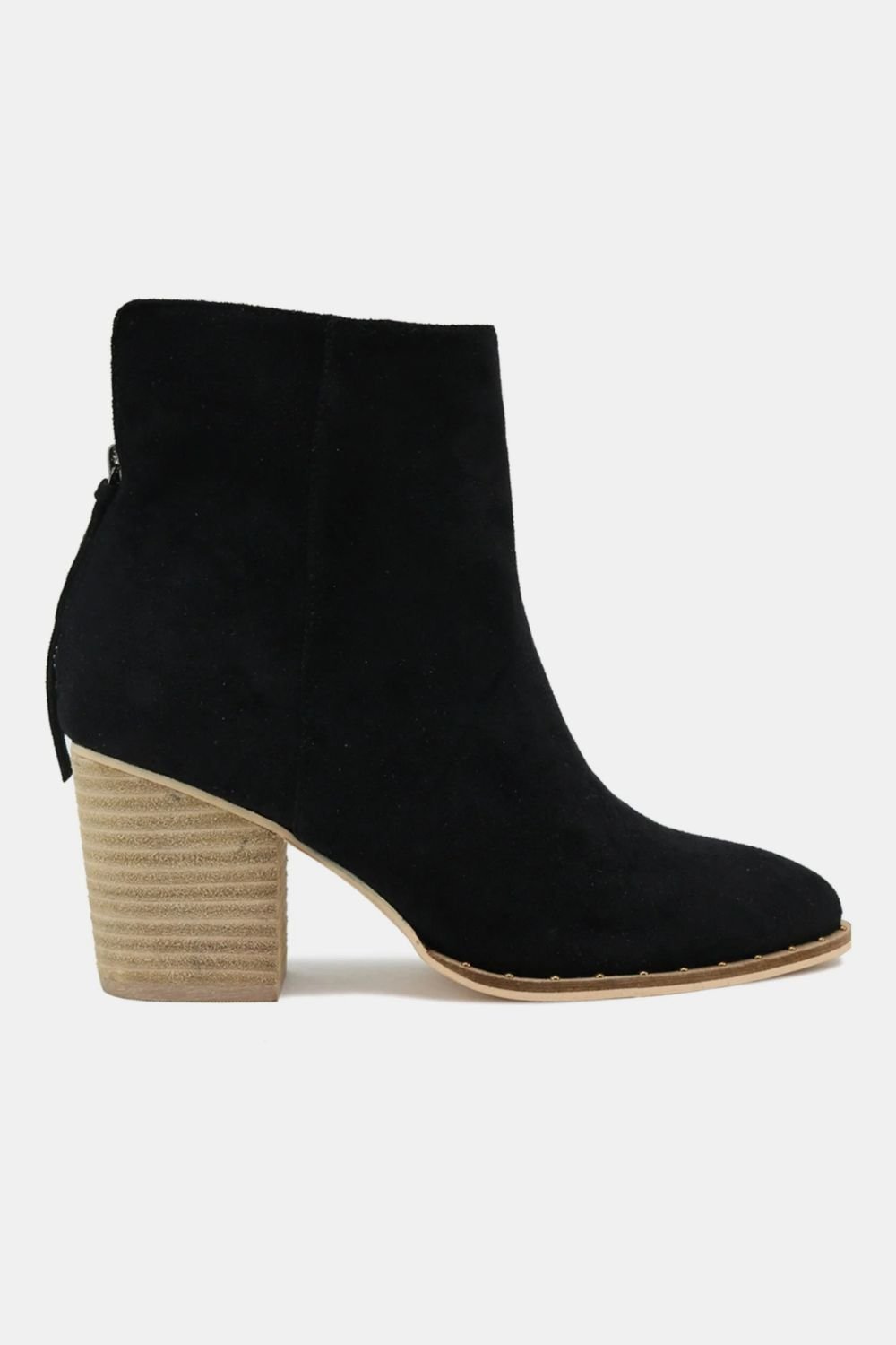 BEAST FASHION - Black Vegan Suede Ankle Booties