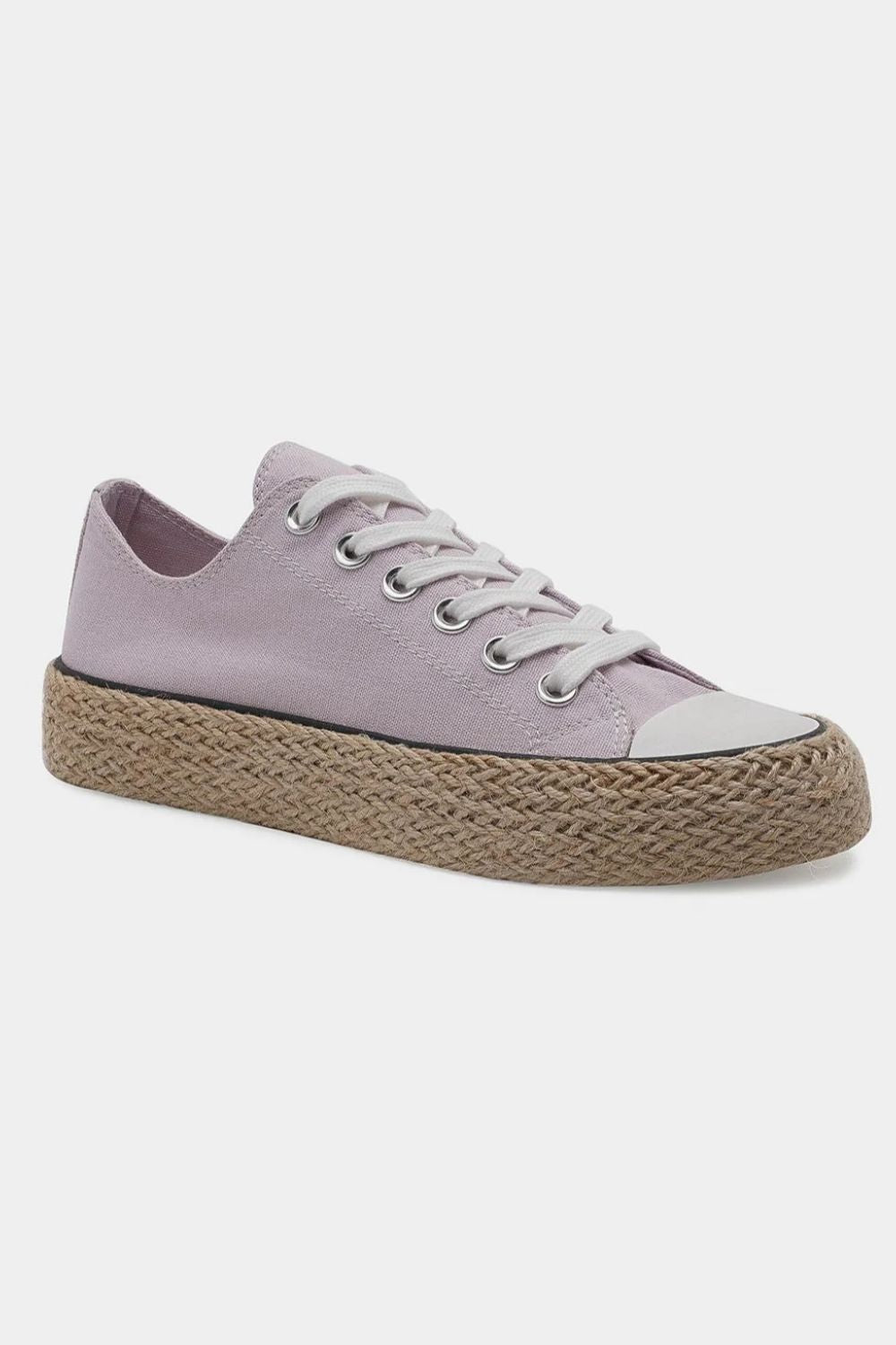 BEAST FASHION - Canvas Lace - Up Espadrille Sneakers in Lilac