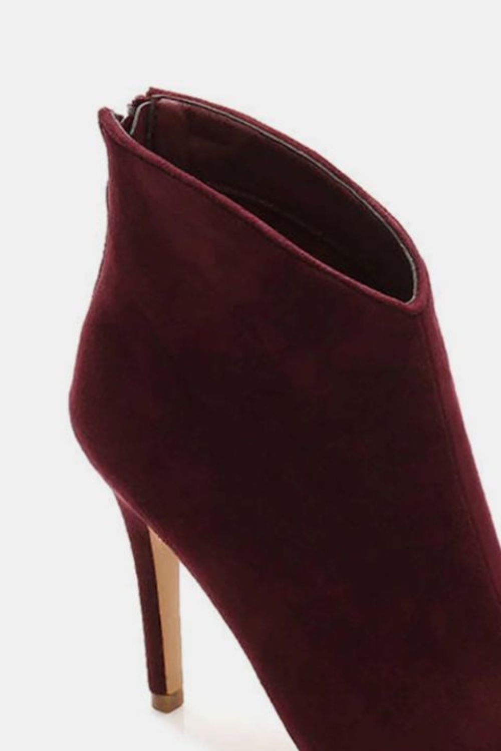 BEAST FASHION - Suede Stiletto Ankle Booties in Wine