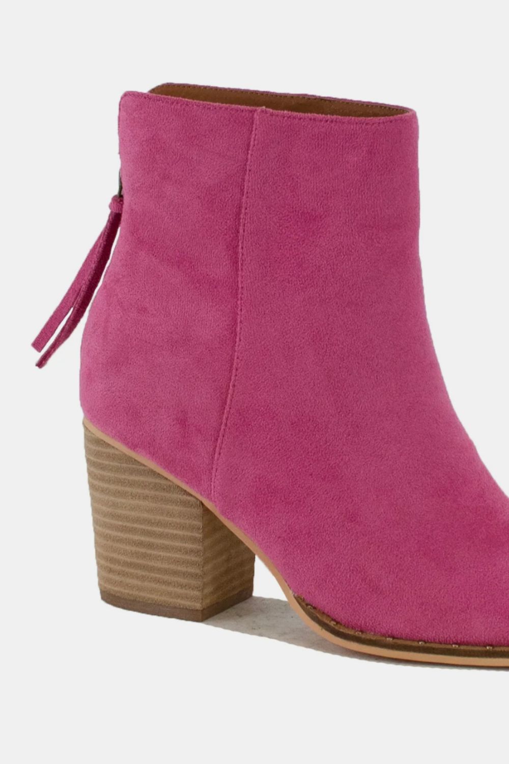 BEAST FASHION - Vegan Suede Ankle Booties in Cerise