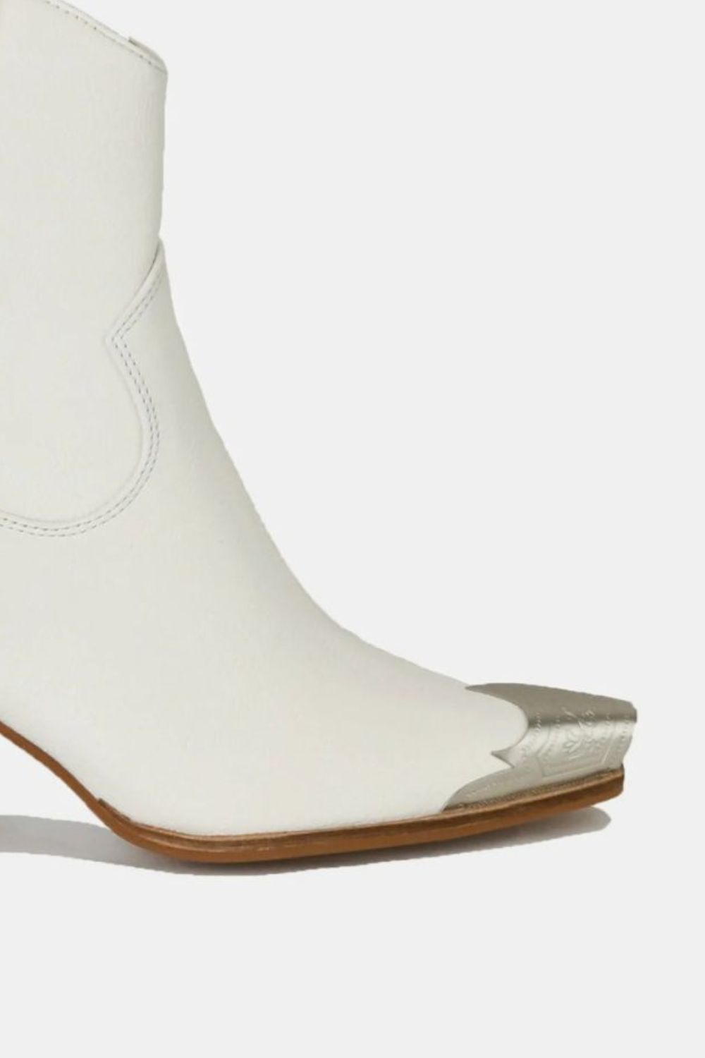 BEAST FASHION - White Vegan Leather Cowgirl Boots