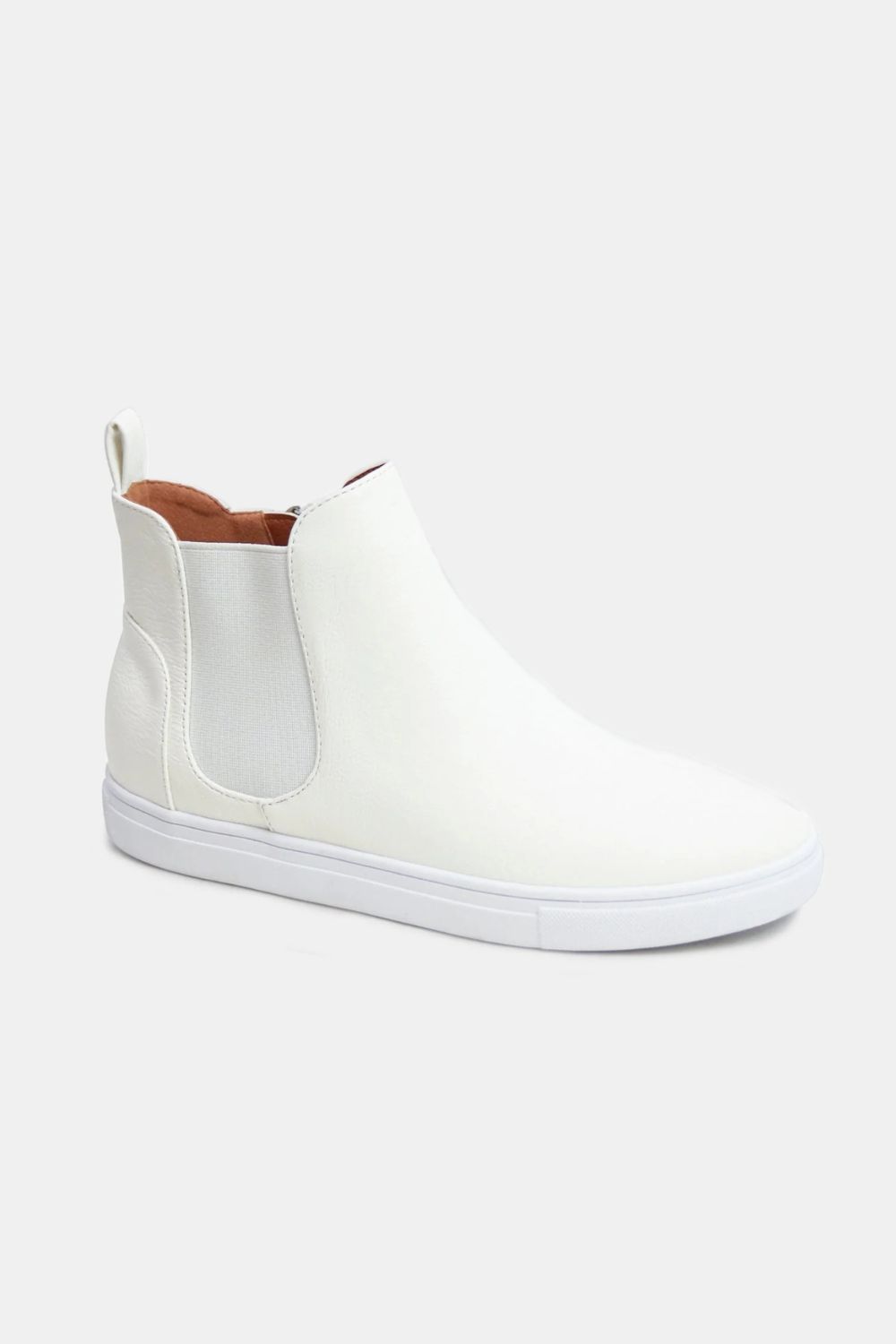 BEAST FASHION - White Vegan Suede Chelsea Sneakers