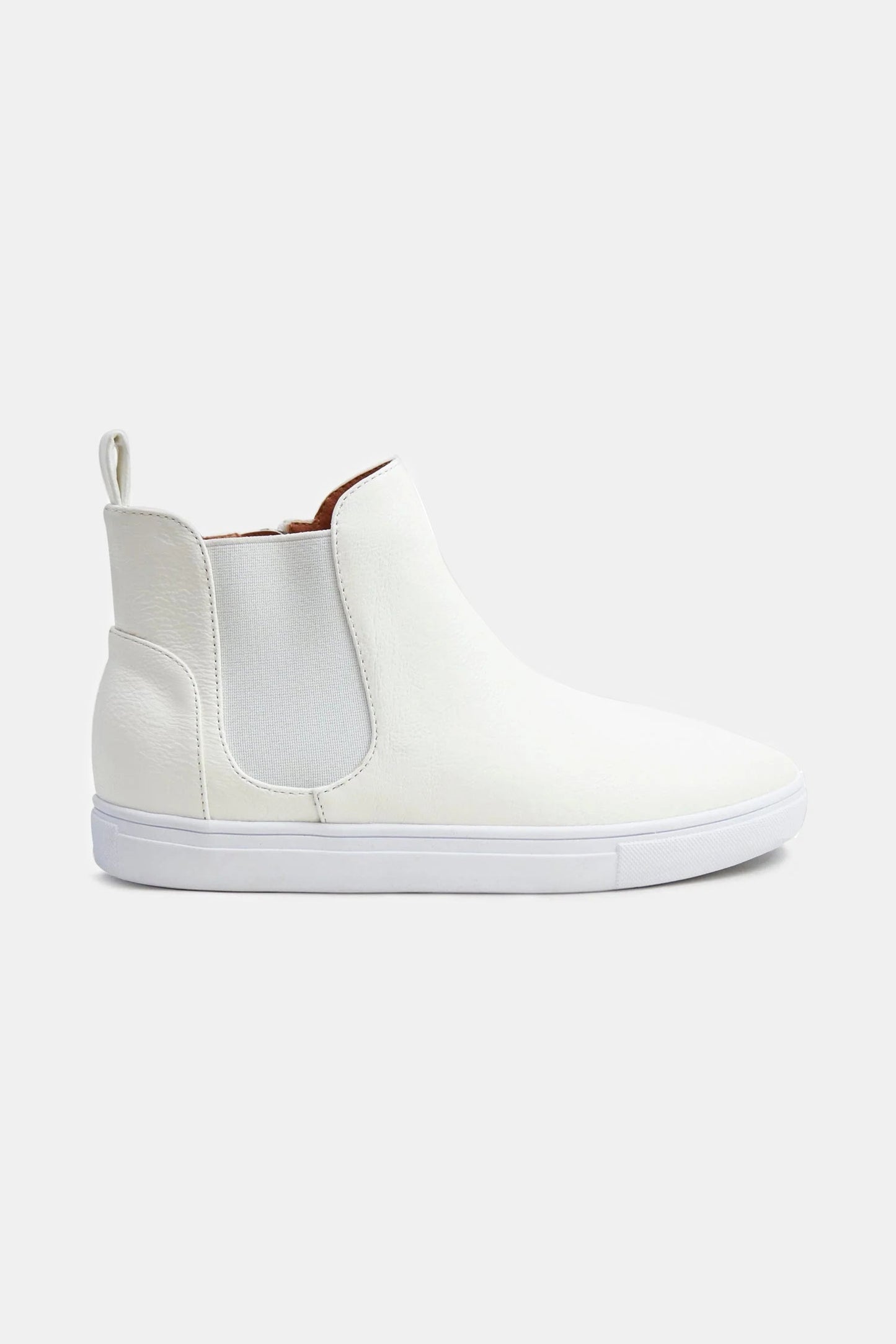 BEAST FASHION - White Vegan Suede Chelsea Sneakers