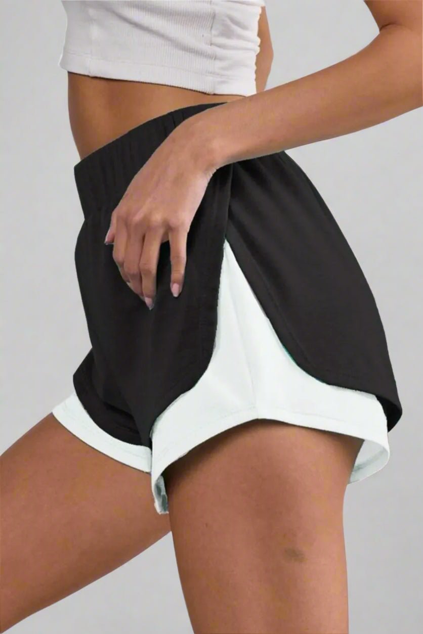 BiBi - Black & White Layered Athletic Shorts
