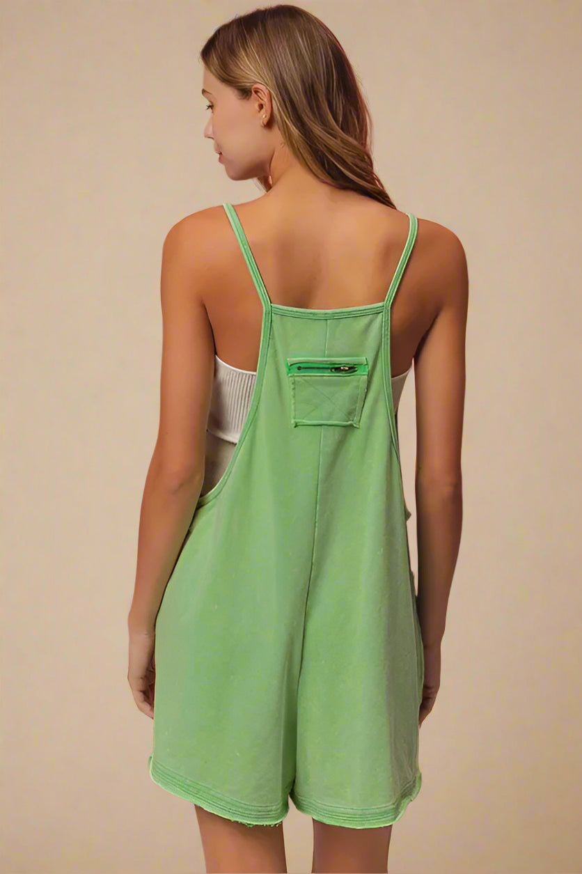 BiBi - Fresh Green Terry Knit Pocket Romper
