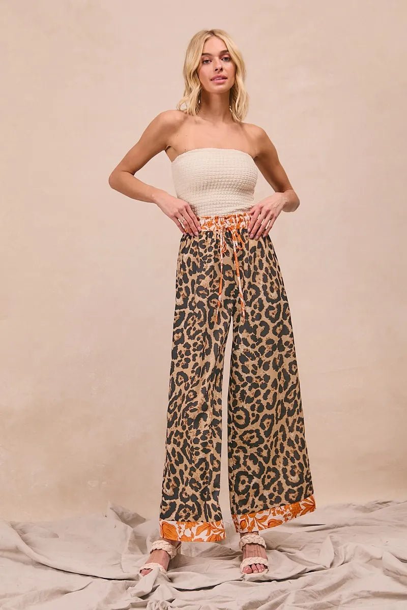 BiBi - Leopard Print Wide Leg Pants