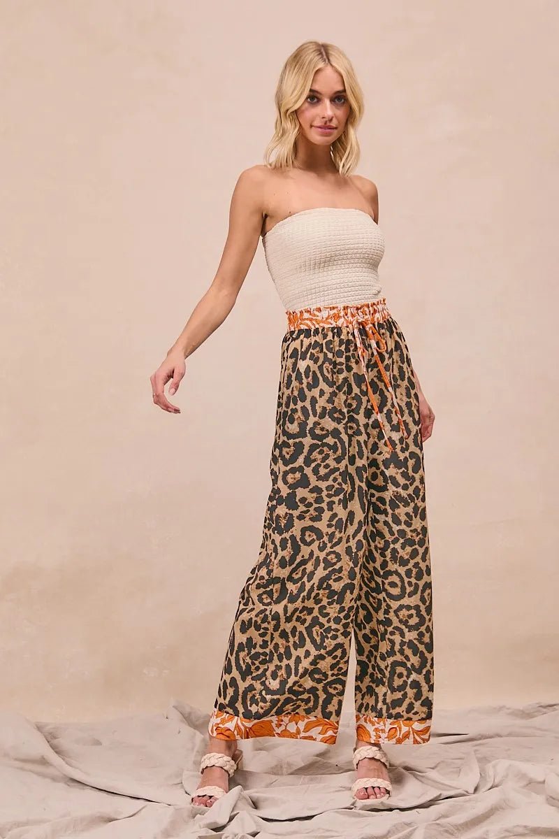 BiBi - Leopard Print Wide Leg Pants