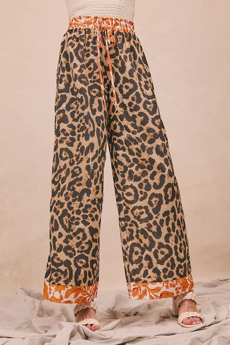 BiBi - Leopard Print Wide Leg Pants