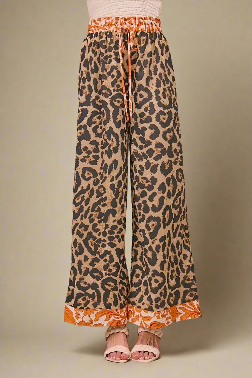 BiBi - Leopard Print Wide Leg Pants