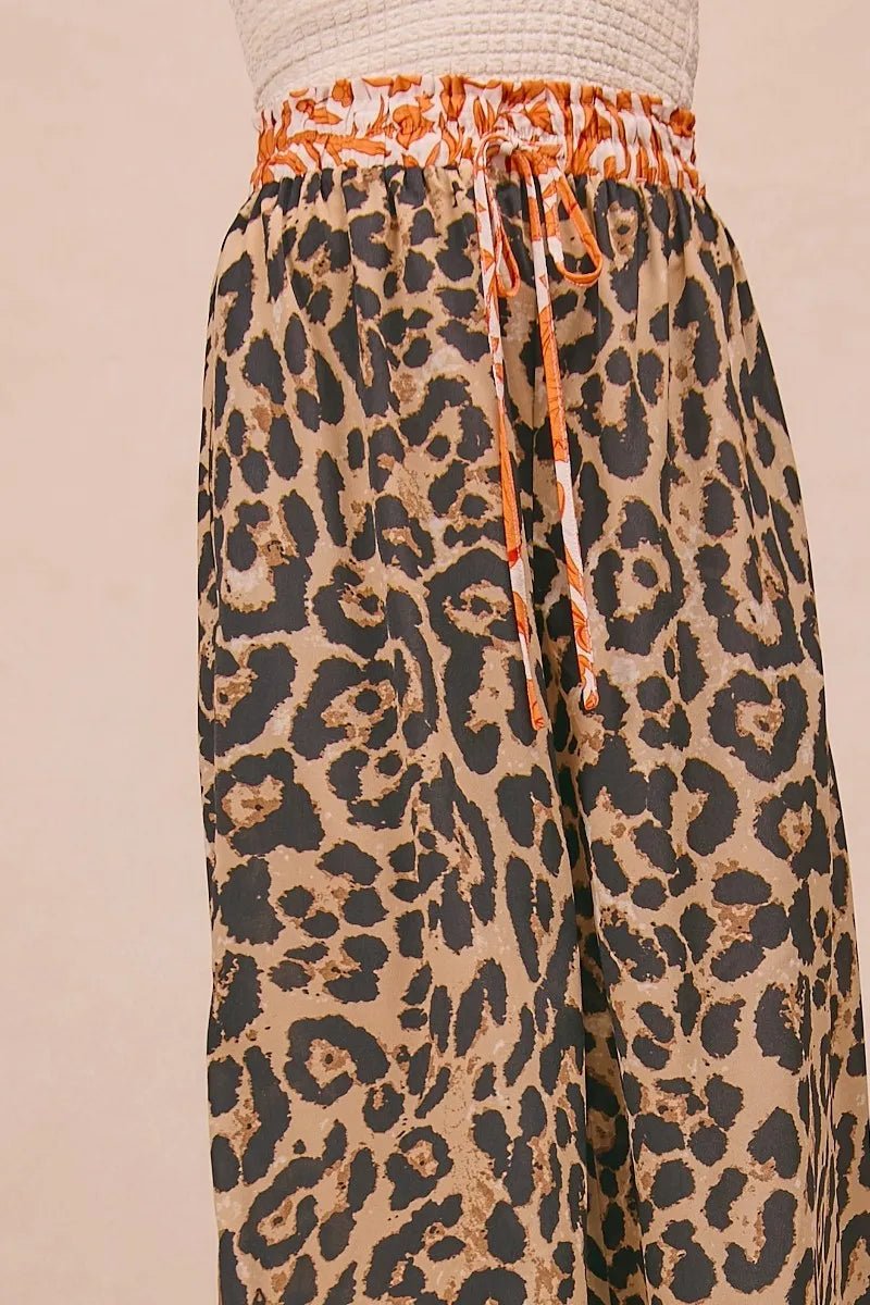 BiBi - Leopard Print Wide Leg Pants