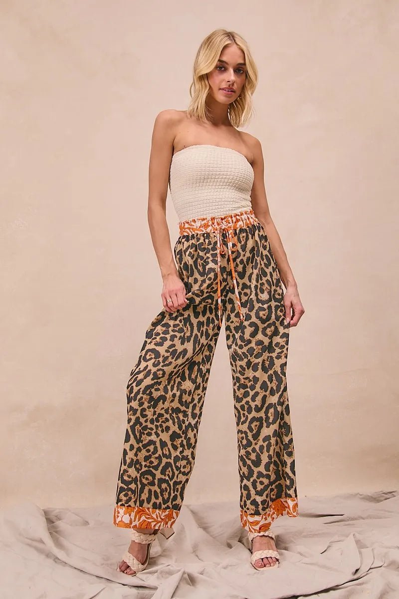 BiBi - Leopard Print Wide Leg Pants