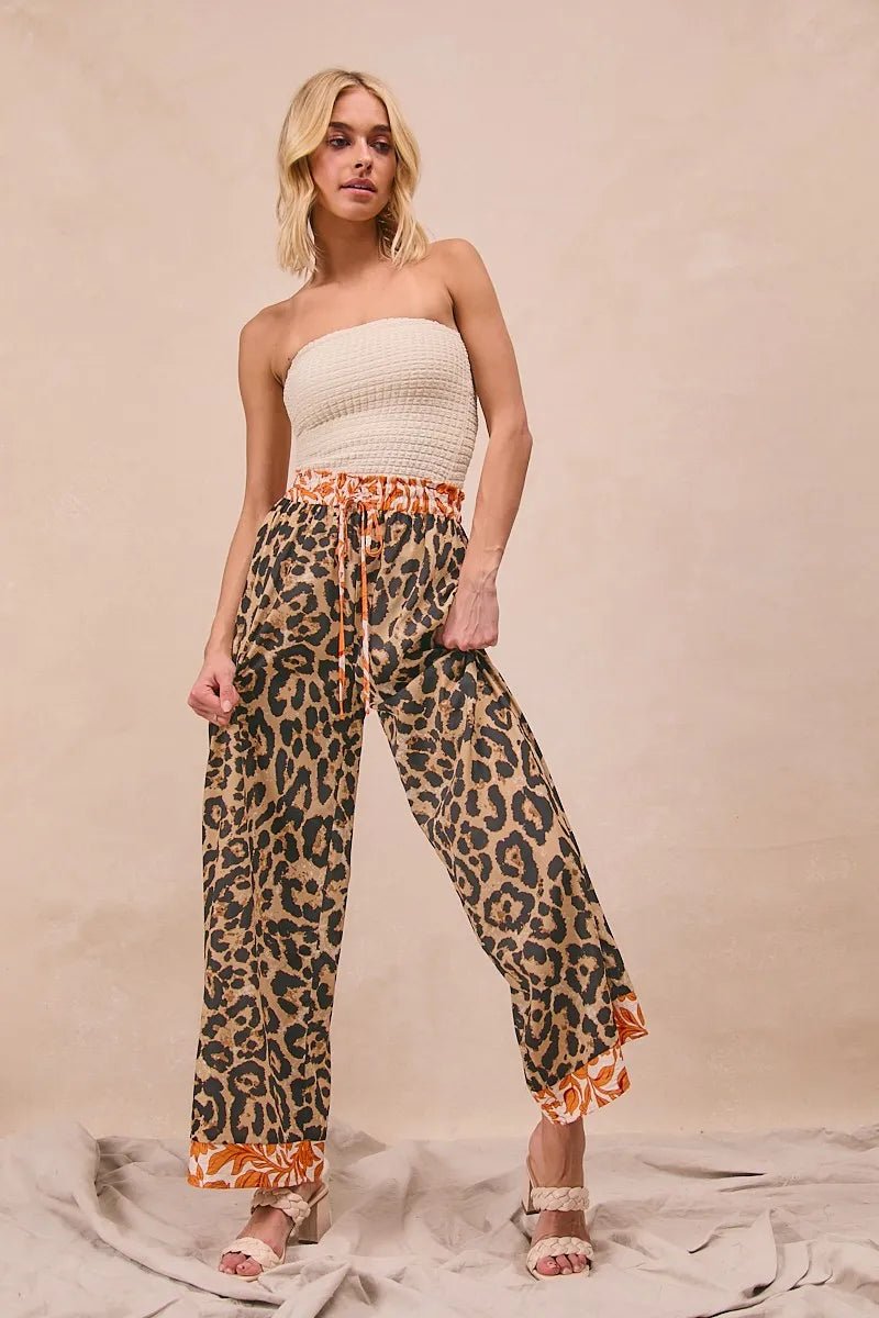 BiBi - Leopard Print Wide Leg Pants