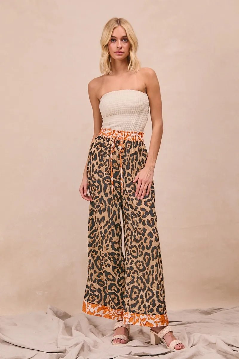 BiBi - Leopard Print Wide Leg Pants