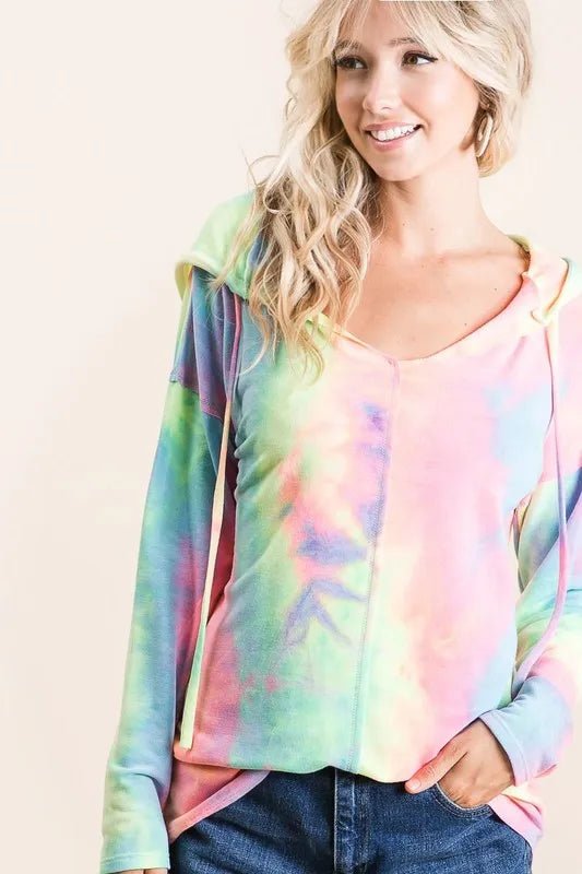 BiBi - Pastel Tie - Dye Hoodie – Rainbow Sherbet Mix