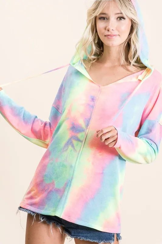 BiBi - Pastel Tie - Dye Hoodie – Rainbow Sherbet Mix