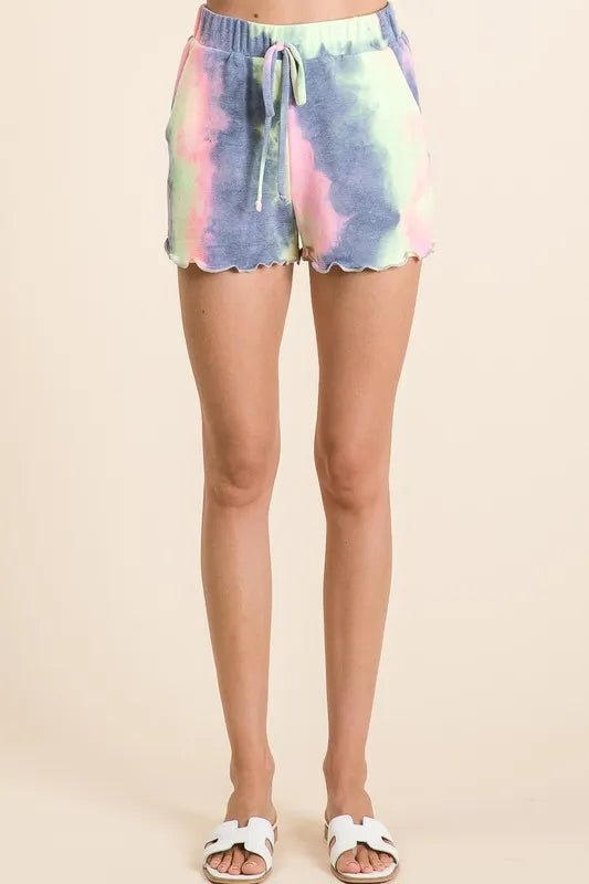 BiBi - Pastel Tie - Dye Long Sleeve Top and Shorts Set