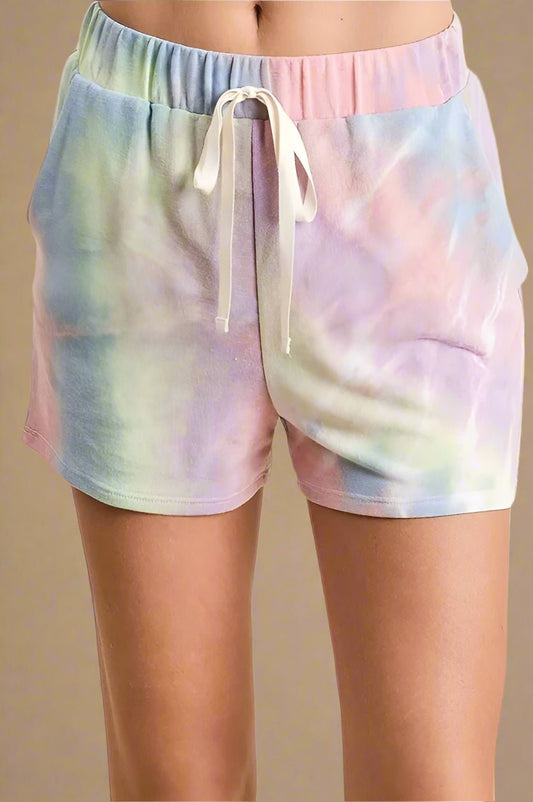 BiBi - Pastel Tie Dye Terry Shorts