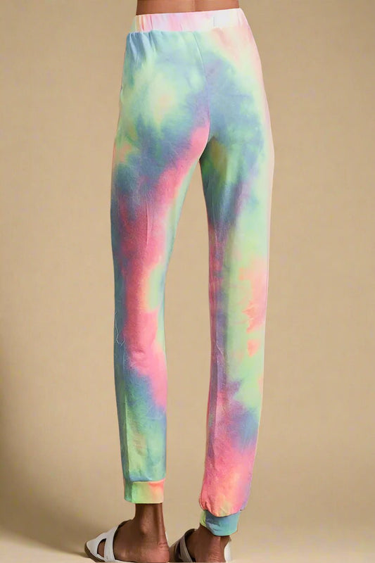BiBi - Rainbow Tie - Dye Joggers – Pink & Green