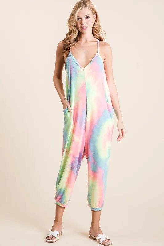 BiBi - Rainbow Tie - Dye Sleeveless Jogger Jumpsuit
