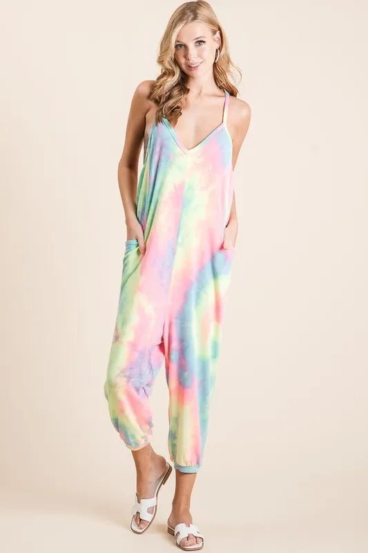 BiBi - Rainbow Tie - Dye Sleeveless Jogger Jumpsuit
