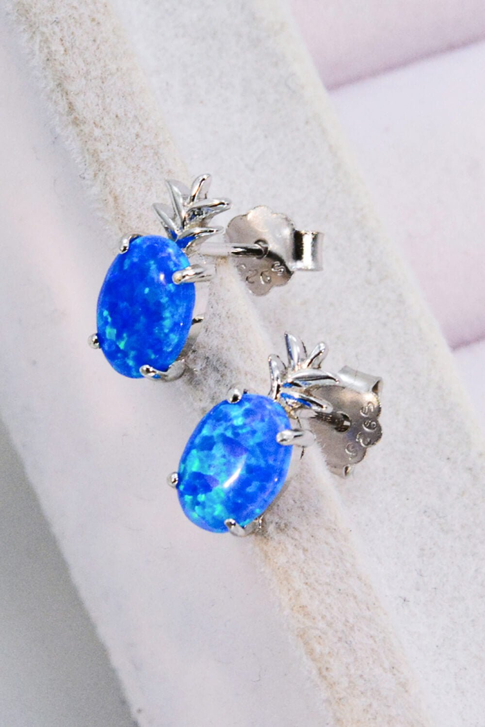 Blue Opal Pineapple Silver Stud EarringsEarringsBeach Rose Co.