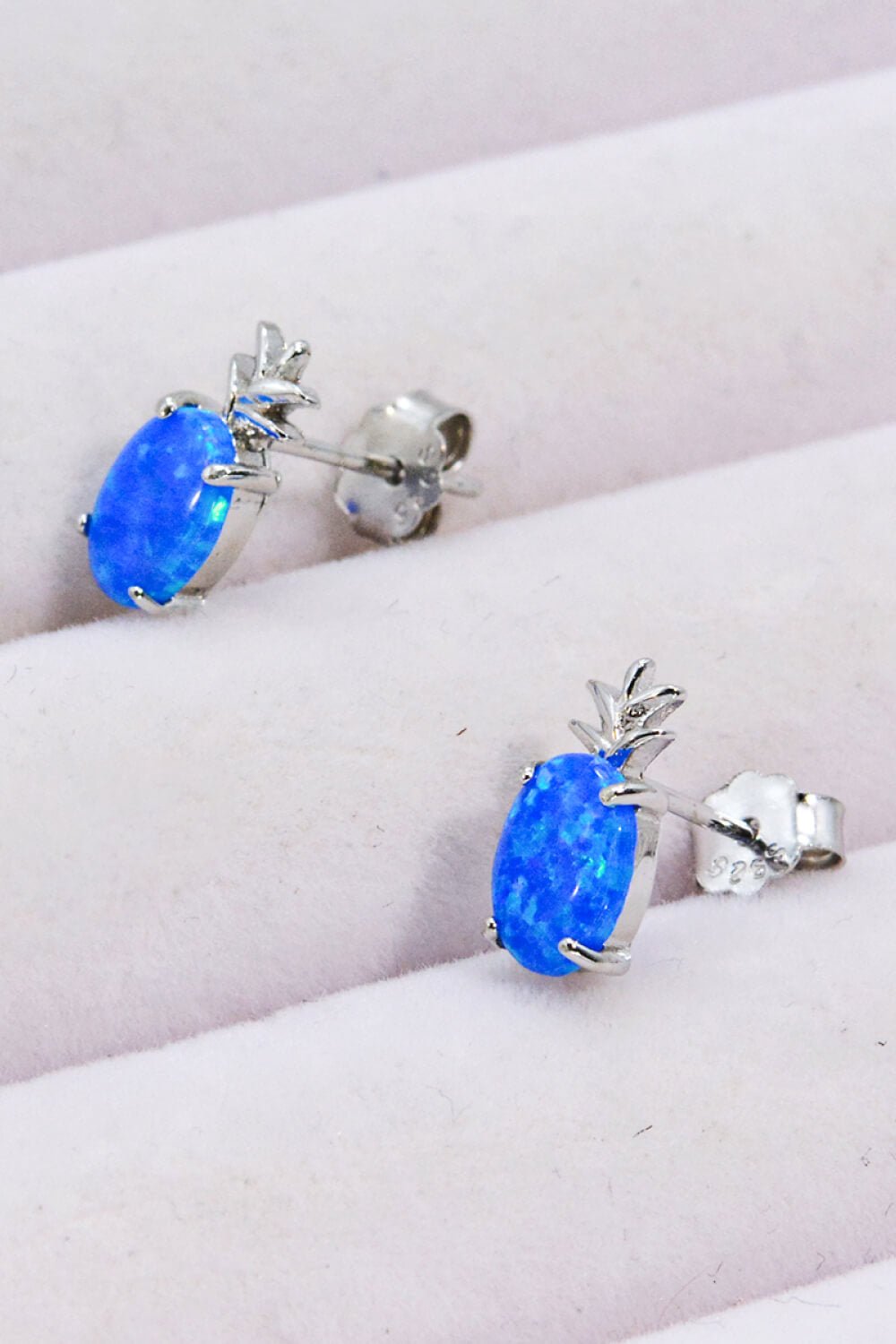 Blue Opal Pineapple Silver Stud EarringsEarringsBeach Rose Co.