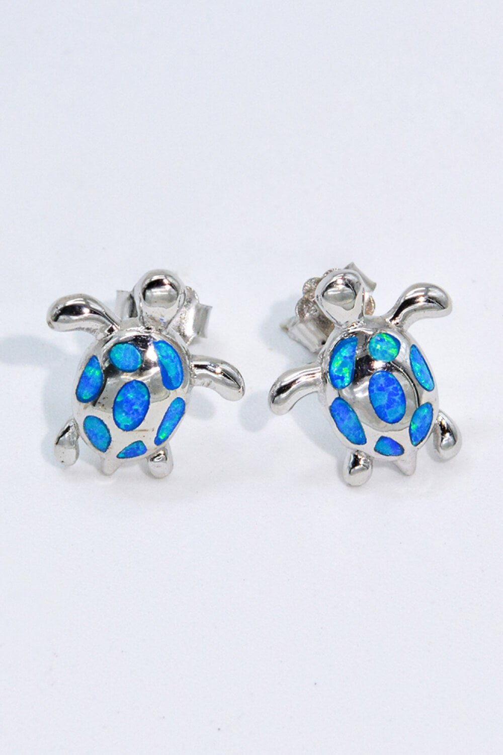 Blue Opal Turtle Silver Stud EarringsEarringsBeach Rose Co.