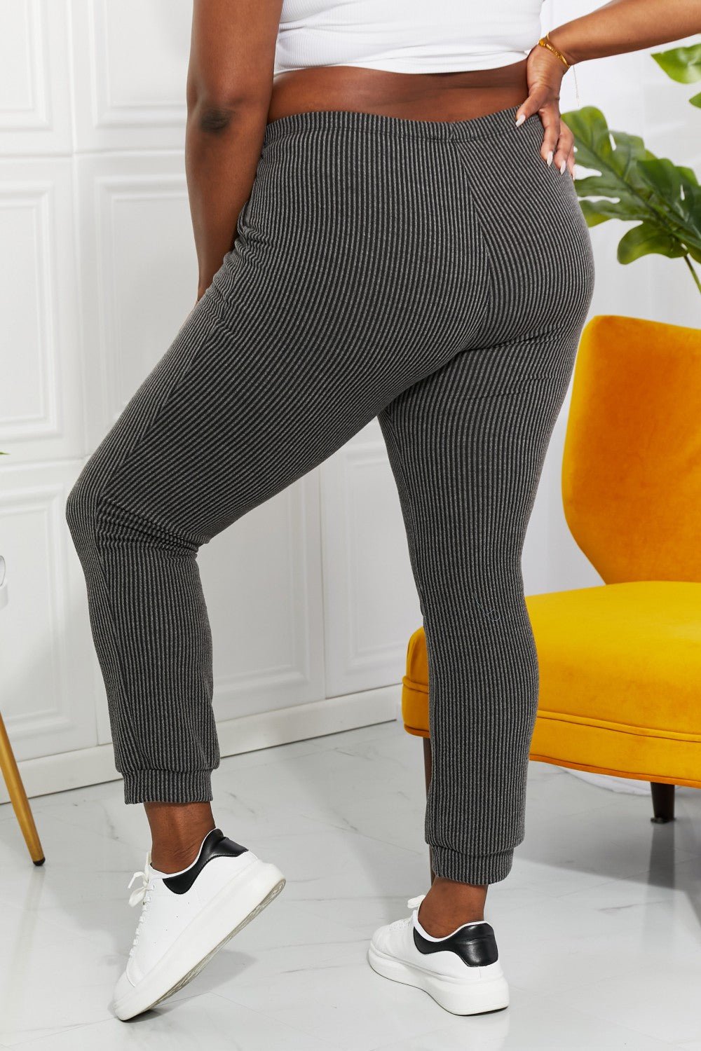 Blumin ApparelRib Knit Joggers in Dark Gray