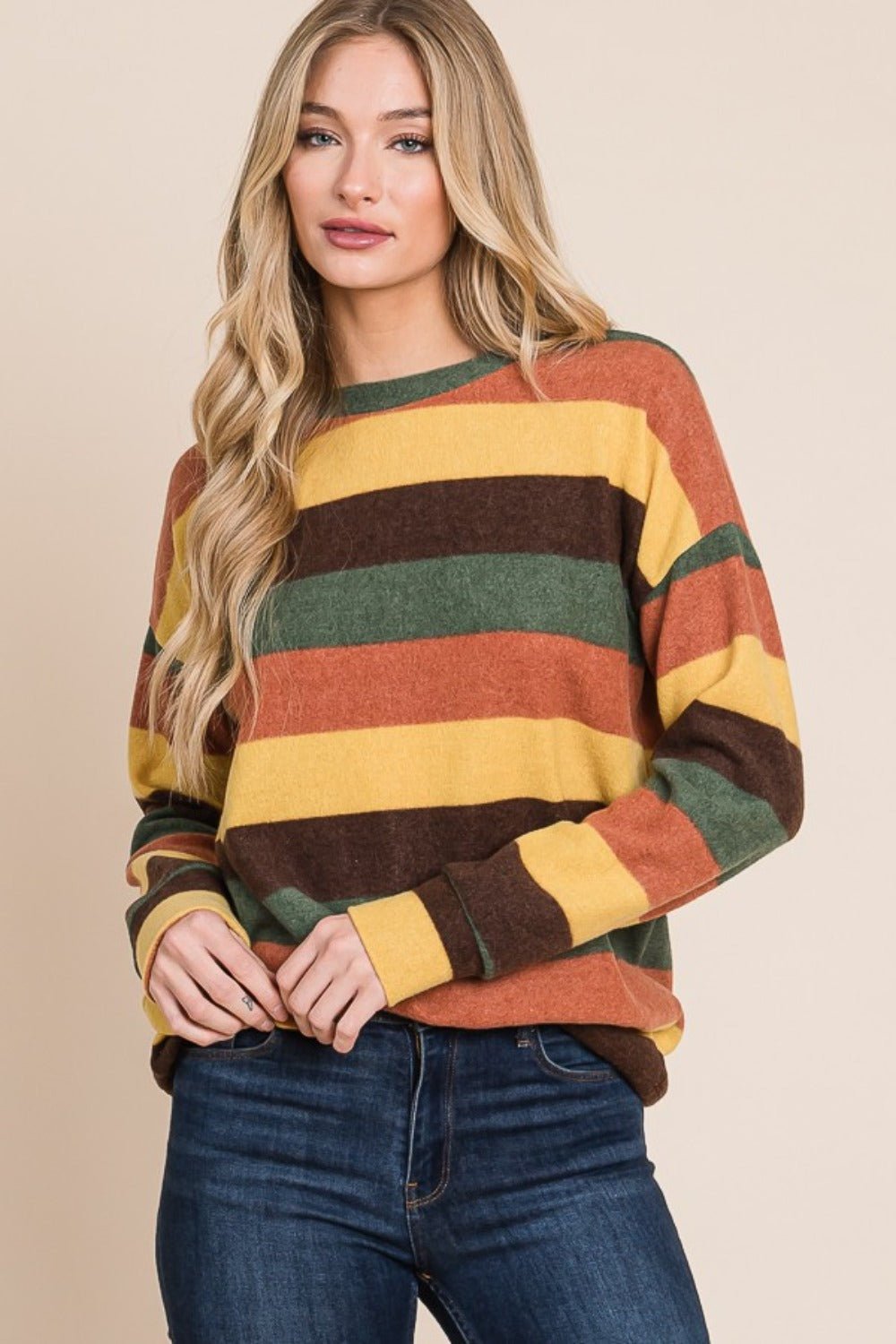 BOMBOM - Multicolor Striped Knit Top