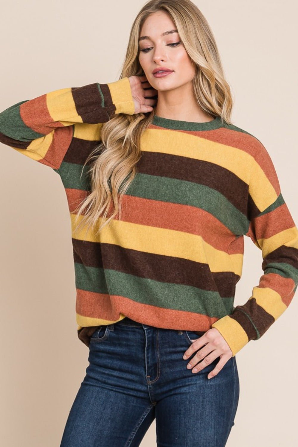 BOMBOM - Multicolor Striped Knit Top