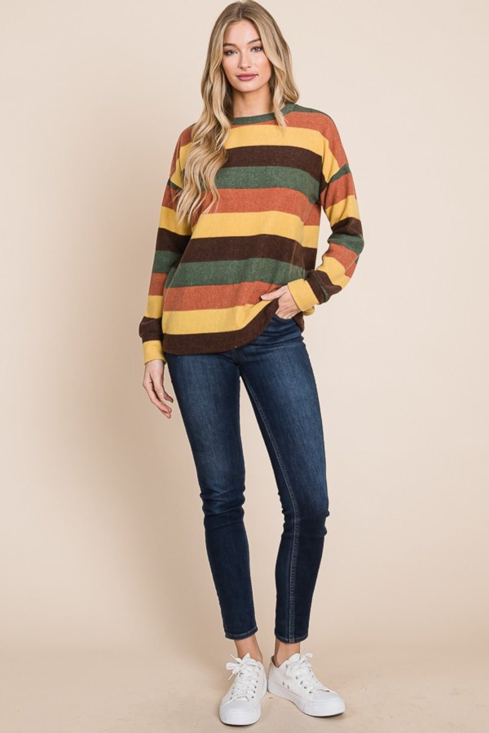 BOMBOM - Multicolor Striped Knit Top