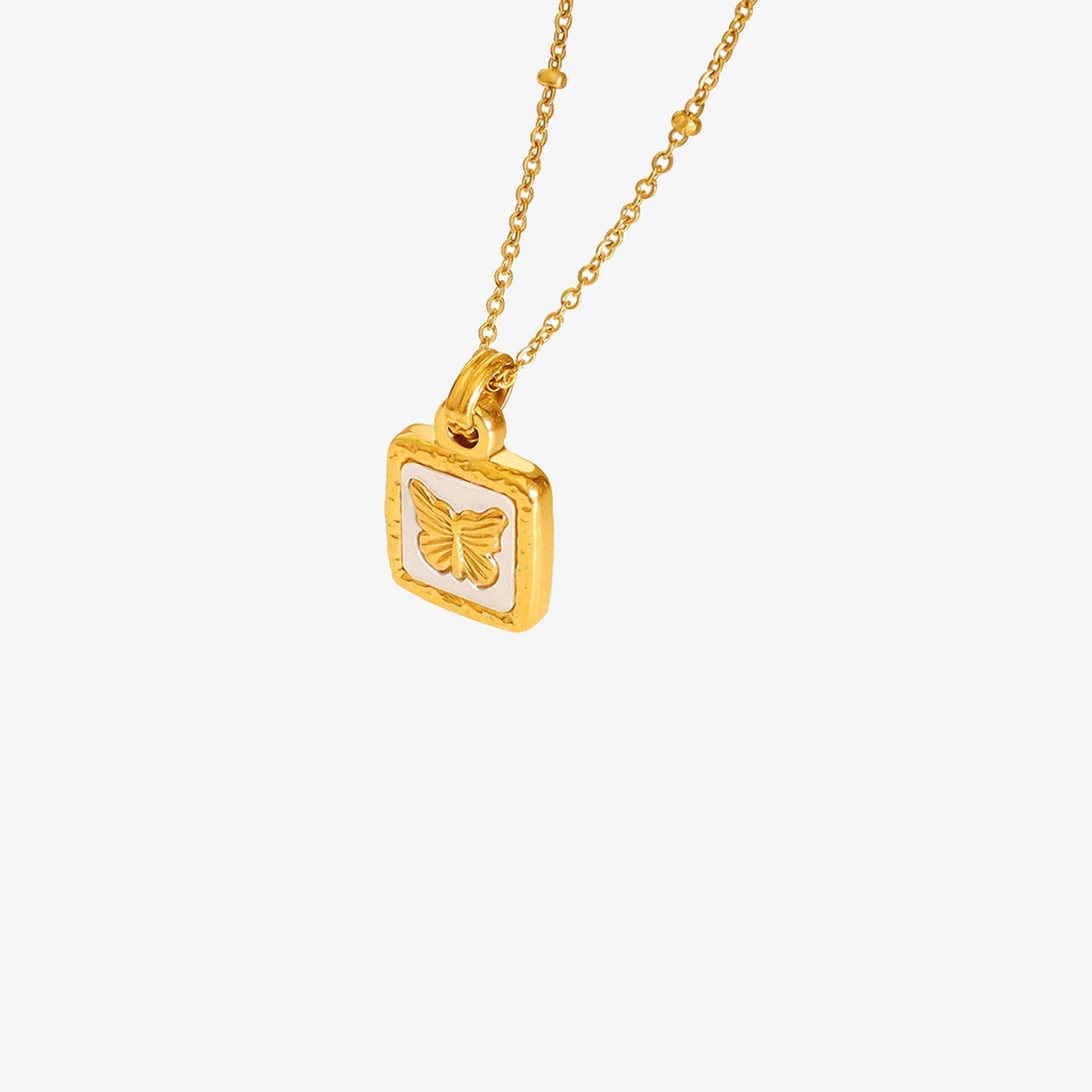 Butterfly Square Pendant NecklaceNecklaceBeach Rose Co.
