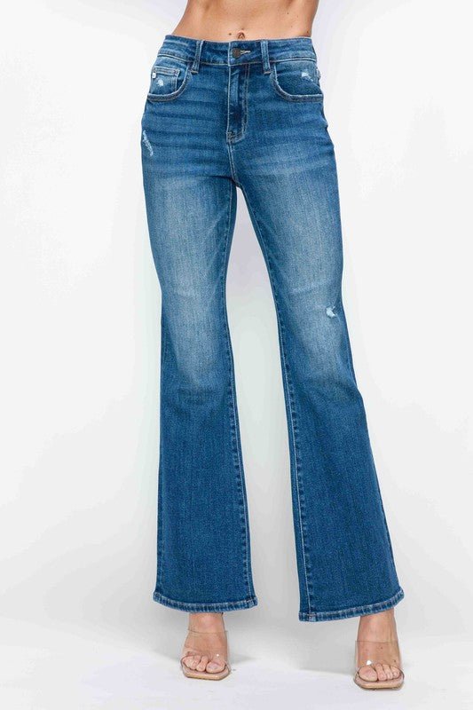 BYTOS - Medium Wash High Rise Bootcut Jeans