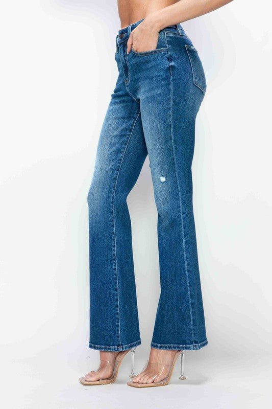 BYTOS - Medium Wash High Rise Bootcut Jeans