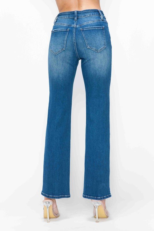 BYTOS - Medium Wash High Rise Straight Leg Jeans