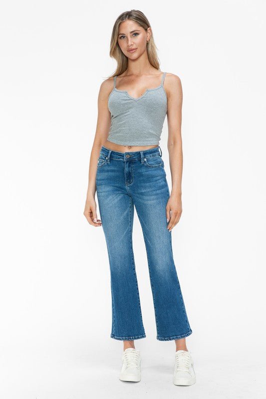 BYTOS - Medium Wash Mid Rise Ankle Jeans