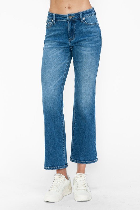 BYTOS - Medium Wash Mid Rise Ankle Jeans