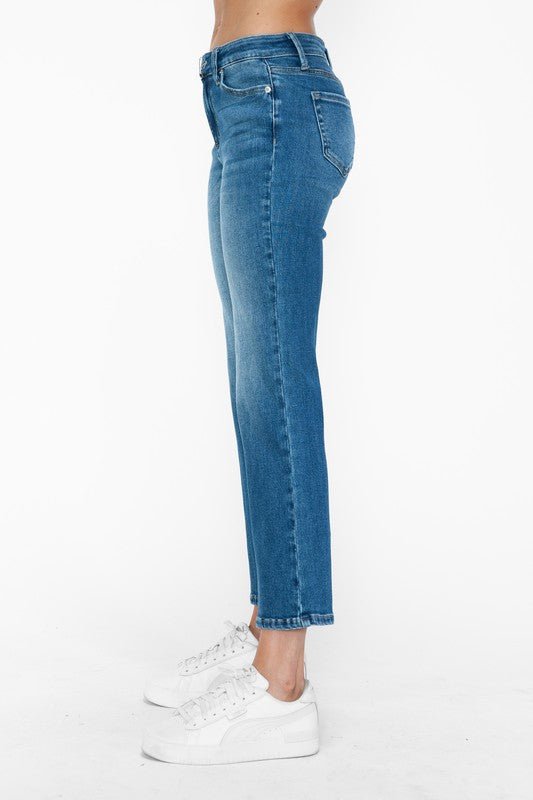 BYTOS - Medium Wash Mid Rise Ankle Jeans