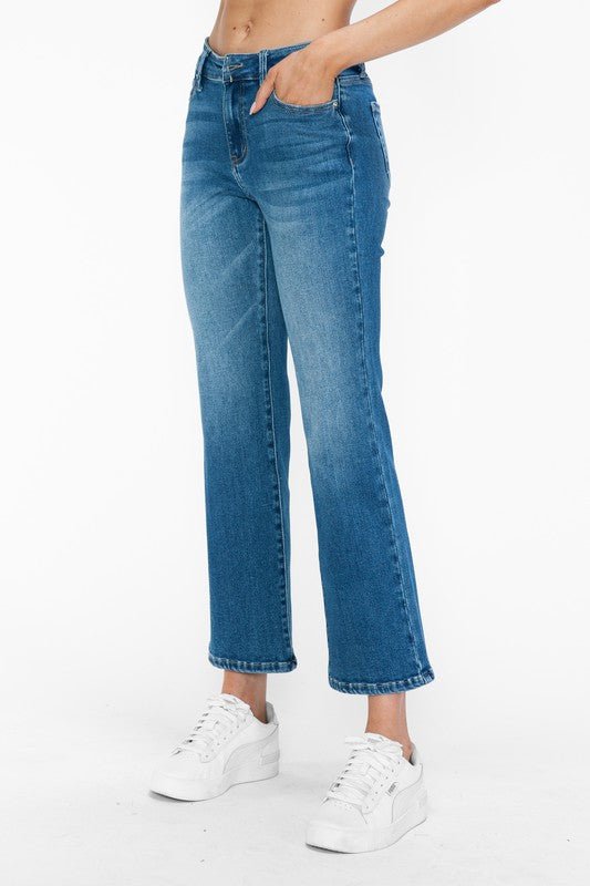 BYTOS - Medium Wash Mid Rise Ankle Jeans