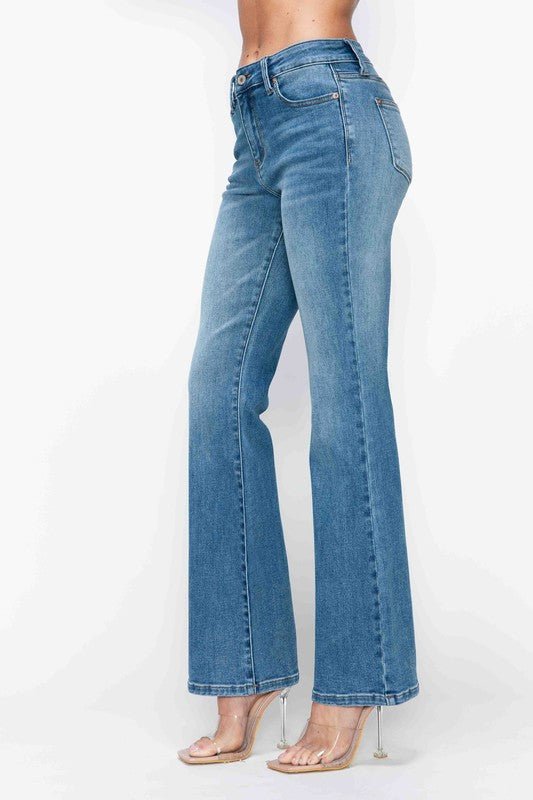 BYTOS - Medium Wash Mid Rise Bootcut Jeans