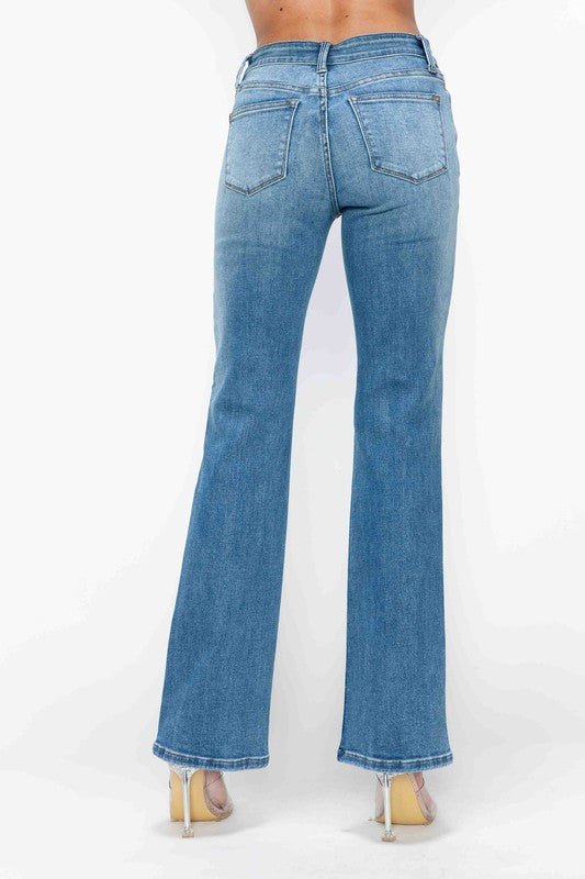 BYTOS - Medium Wash Mid Rise Bootcut Jeans