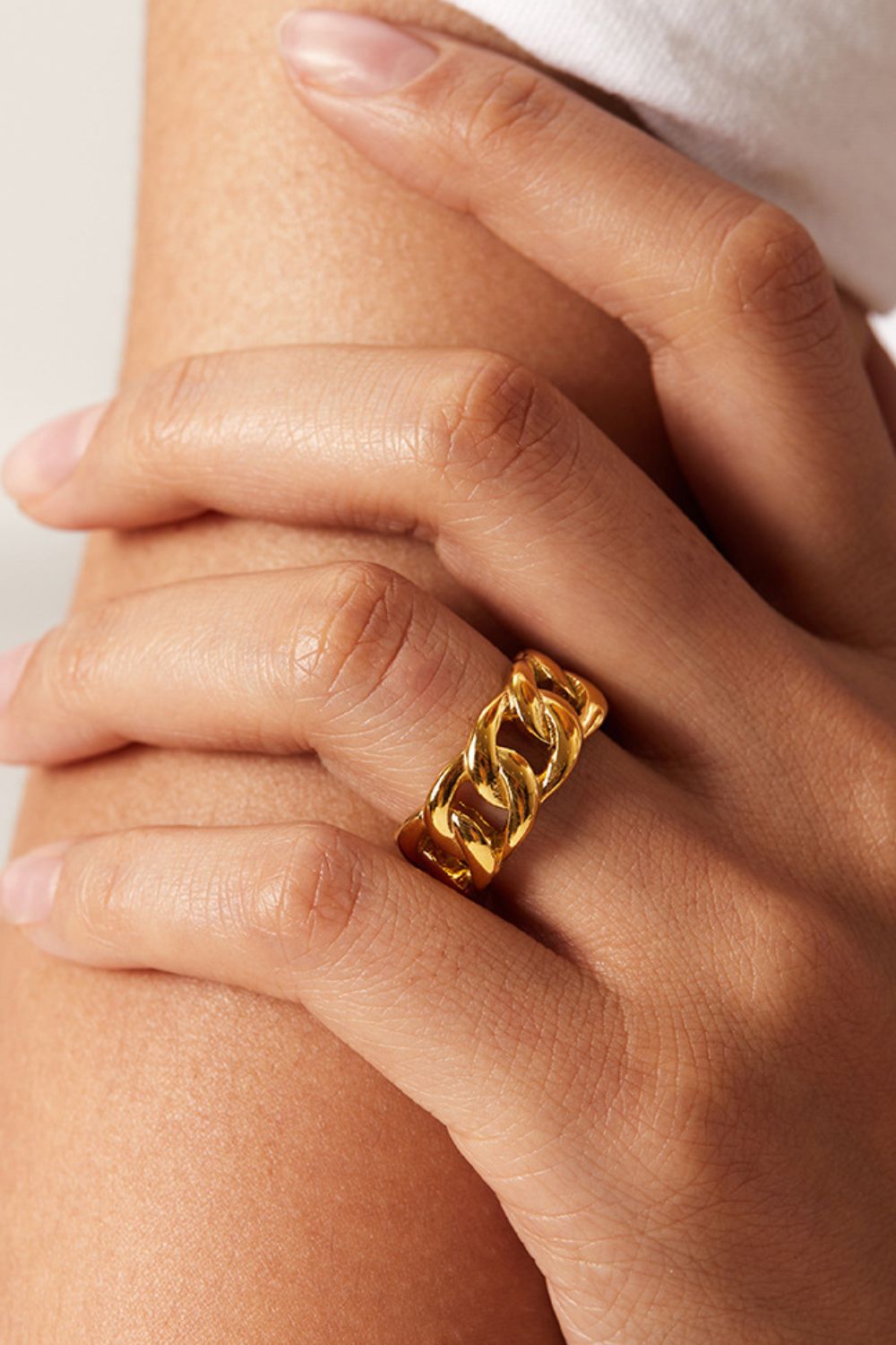 Gold-Plated Curb Chain Ring