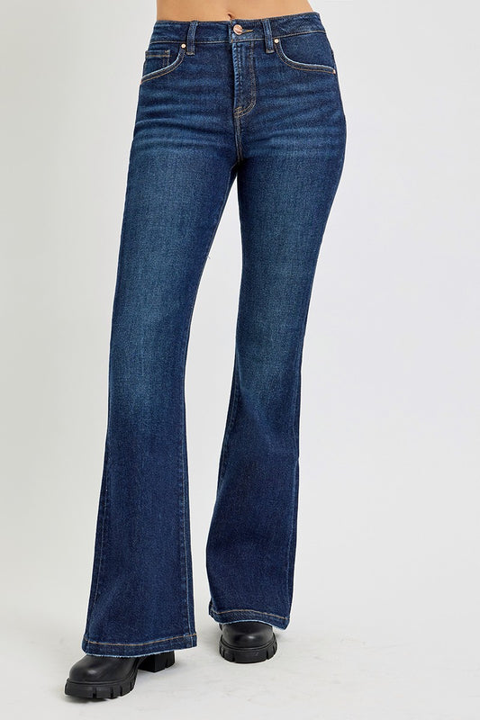 Dark Wash High Rise Flare Jeans