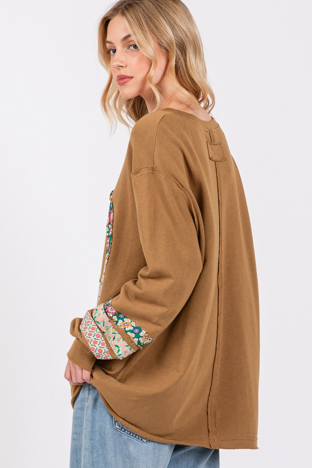 Peace Patch Long Sleeve Top in Bronze