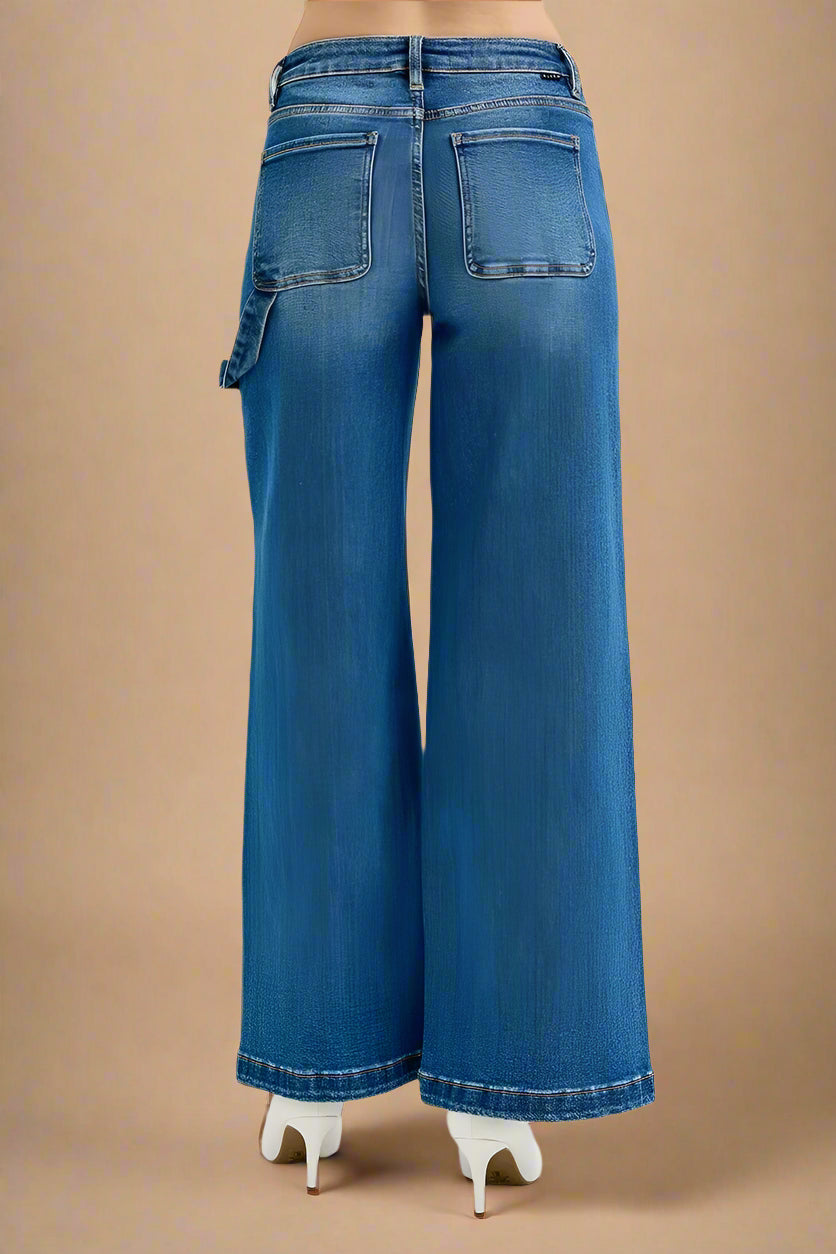 Blue jeans on a white background