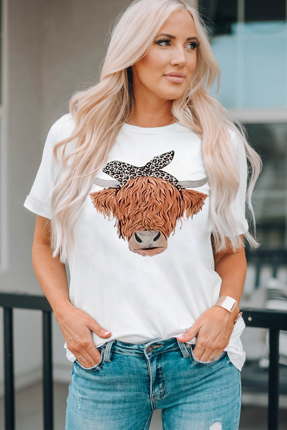 Cute Steer Graphic T-Shirt