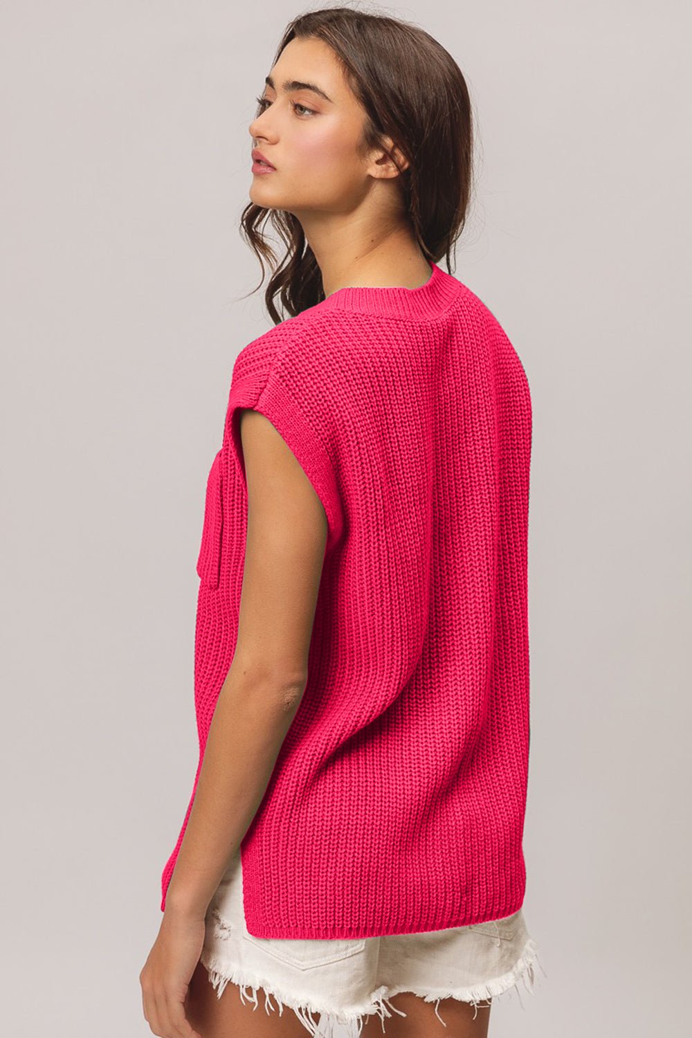 Cap Sleeve Sweater in FuchsiaSweaterBiBi