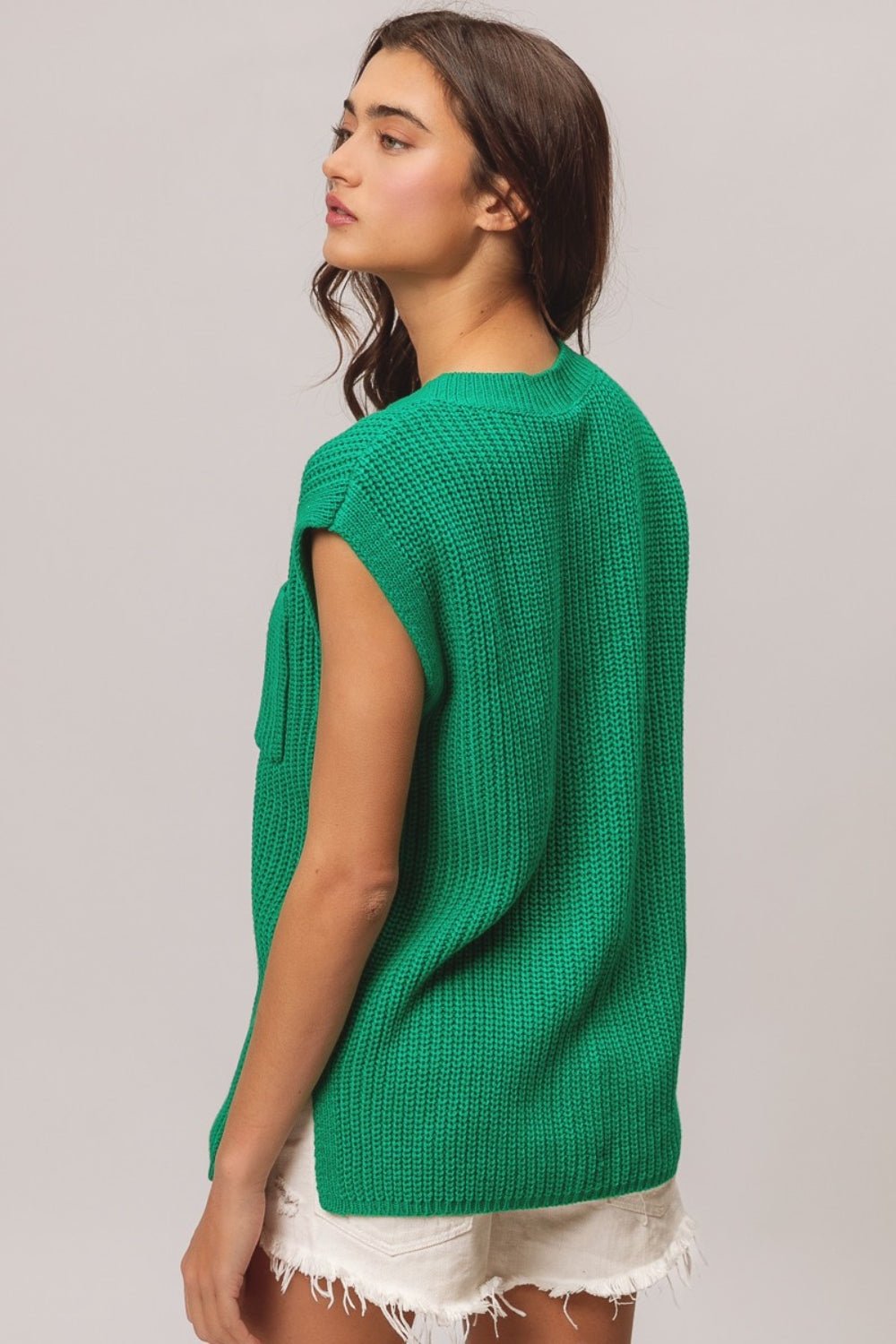 Cap Sleeve Sweater in JadeSweaterBiBi