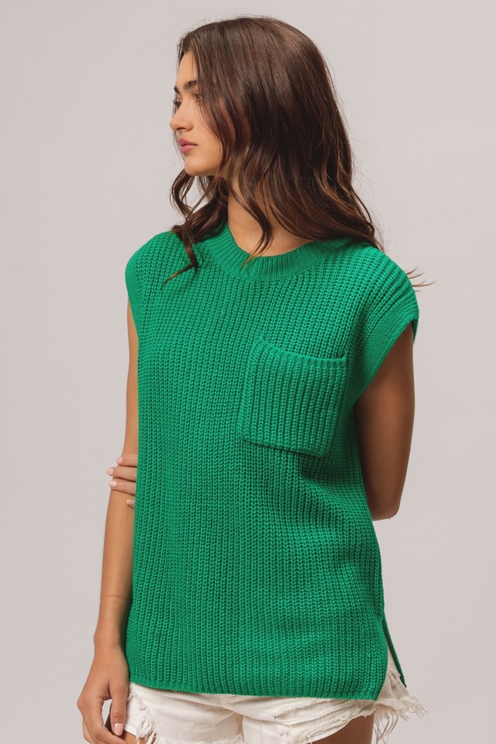 Cap Sleeve Sweater in JadeSweaterBiBi